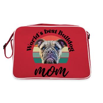LA MEILLEURE MAMAN BOULEDOGUE DU MONDE ... Chien Chien Bulldog - Sac Retro - rouge/blanc - Dos