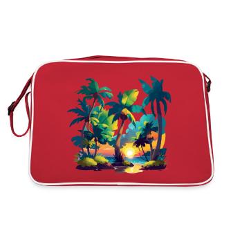 Tropical Sunset - Retro Bag - red/white - Back