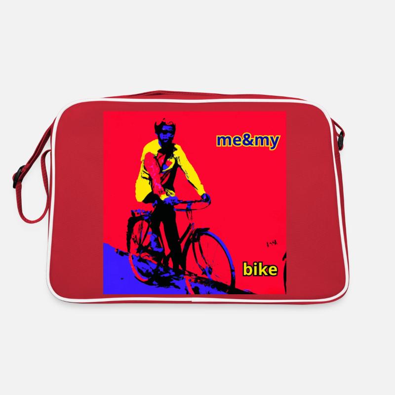 Cyclist riding bicycle Retro Bag