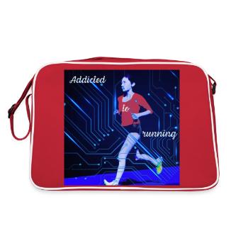 Jogger, woman addicted to running - Retro Bag - red/white - Back