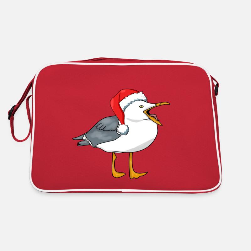 Mouette avec bonnet de Père Noël Sac Retro