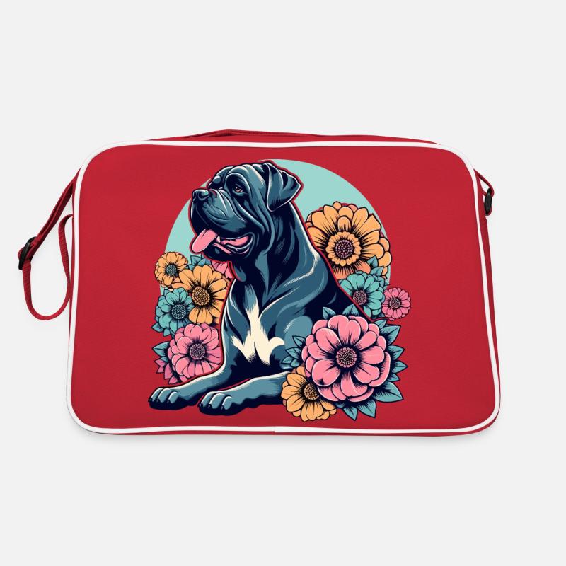 Cane Corso Retro Pastel Fleurs Sac Retro