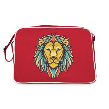 Tête de lion colorée - Sac Retro - rouge/blanc - Dos