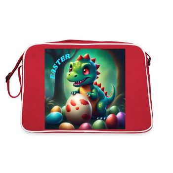 Mignon dinosaure Yeux rouges Pâques - Sac Retro - rouge/blanc - Dos