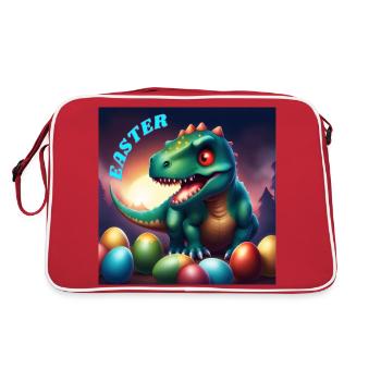 Dinosaure Yeux rouges Pâques - Sac Retro - rouge/blanc - Dos