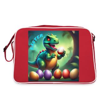 Adorable dinosaure Yeux rouges Pâques - Sac Retro - rouge/blanc - Dos