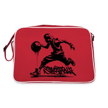 Joueur de streetball - Sac Retro - rouge/blanc - Dos
