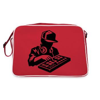 Hip-Hop-Produzent - Retro Tasche - Rot/Weiß - Hinten