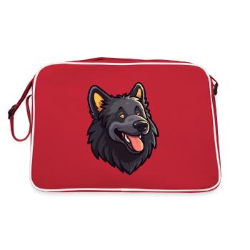 Chien de berger belge race de chien aquarelle dessin animé kawa - Sac Retro - rouge/blanc - Dos