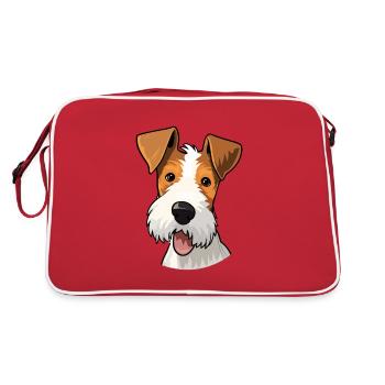Fil Fox Terrier chien race aquarelle dessin animé Kawa - Sac Retro - rouge/blanc - Dos