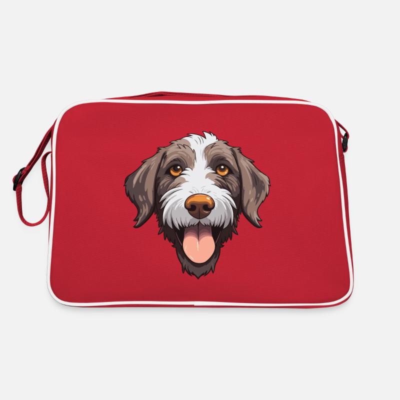 Deutsches drahthaariges Pointer-Hund-Rasse-Aquarell-Auto Retro Tasche