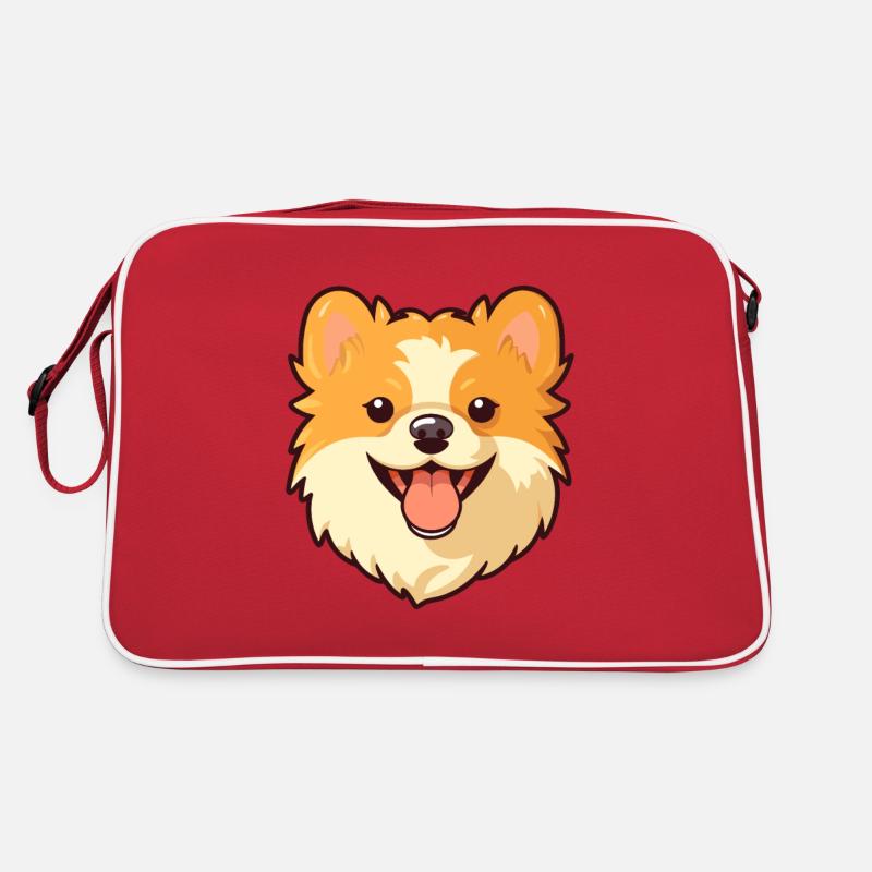 Chien de Poméranie race aquarelle dessin animé Kawaii Cli Sac Retro