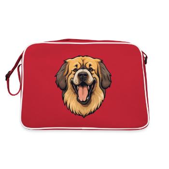 Leonberg chien race aquarelle dessin animé kawaii cli - Sac Retro - rouge/blanc - Dos