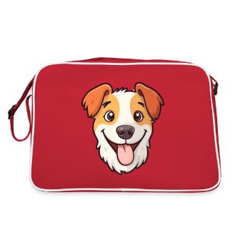 Komondorok Dog Breed Watercolor Cartoon Kawaii Cli - Retro Bag - red/white - Back