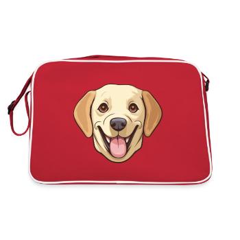 Labrador Retriever Dog Breed Watercolor Cartoon Ka - Retro Bag - red/white - Back