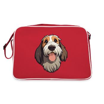 Grand Basset Griffon Vendeen Dog Breed Watercolor - Retro Bag - red/white - Back