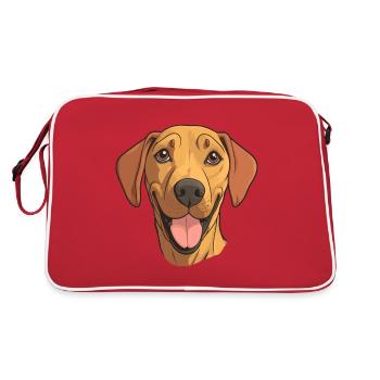 Rhodesian Ridgeback chien race aquarelle dessin animé K - Sac Retro - rouge/blanc - Dos