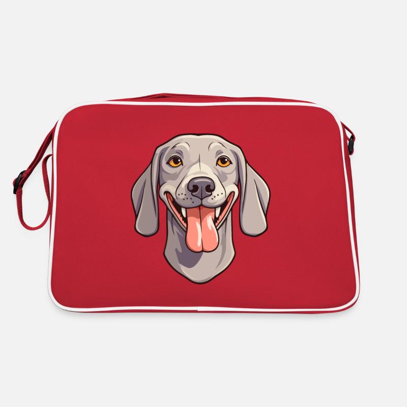 Weimaraner Dog Breed Watercolor Cartoon Kawaii Cli Retro Bag