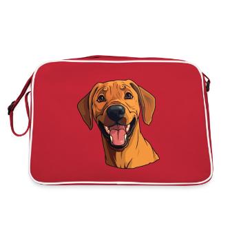 Rhodesian Ridgeback chien race aquarelle dessin animé K - Sac Retro - rouge/blanc - Dos
