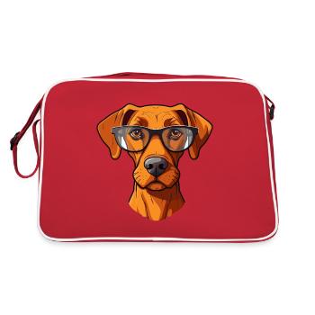 Rhodesian Ridgeback chien race aquarelle dessin animé K - Sac Retro - rouge/blanc - Dos