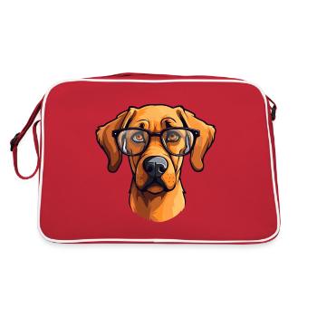 Rhodesian Ridgeback chien race aquarelle dessin animé K - Sac Retro - rouge/blanc - Dos
