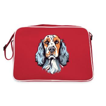 Setters anglais chien race aquarelle dessin animé Kawai - Sac Retro - rouge/blanc - Dos