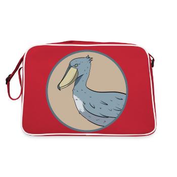 Oiseau à bec-en-sabot Ornithologue Forêt I Cadeau - Sac Retro - rouge/blanc - Dos