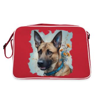 MALINOIS - Retro Tasche - Rot/Weiß - Hinten