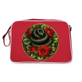Serpent et roses rouges - Sac Retro - rouge/blanc - Dos