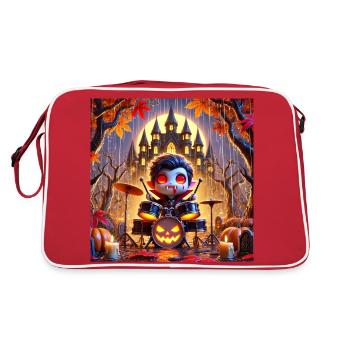 Vampire Batteur d'Halloween - Sac Retro - rouge/blanc - Dos