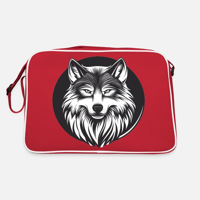 Wolf mit hypnotisierendem Blick Retro Tasche