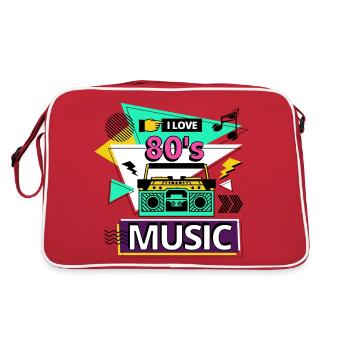 I Love 80s 80s Music Ghetto Blaster Party - Retro Bag - red/white - Back