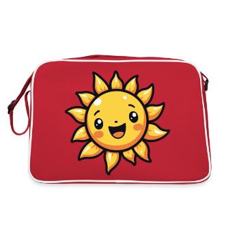 Lachende Sonne – Gute-Laune-Garantie - Retro Tasche - Rot/Weiß - Hinten