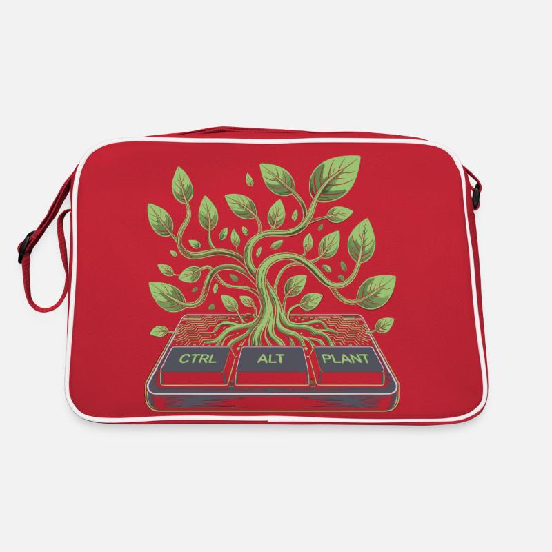 ctrl alt plant Garten Design - Retro Tasche - Rot/Weiß