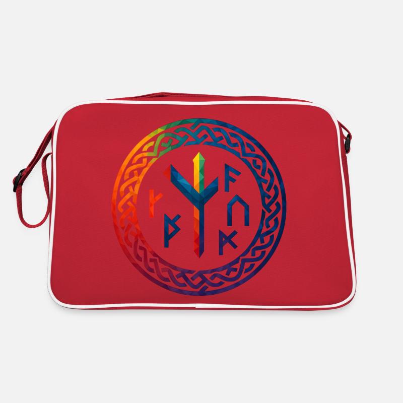 WPAP Polygon Stil - mythischer Runenring Retro Tasche