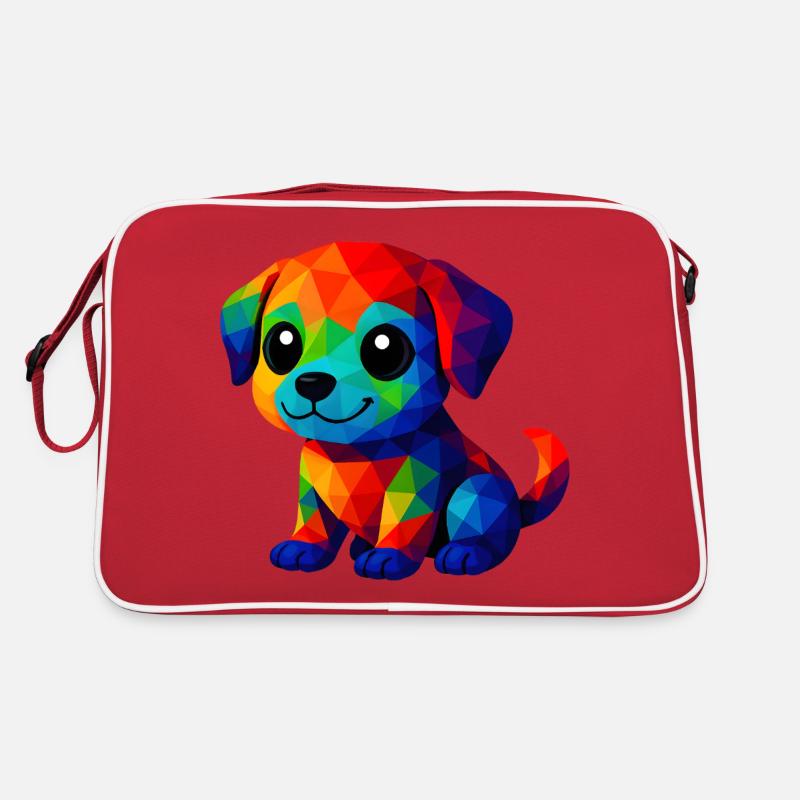 WPAP Kawaii Polygon Style Animaux Bébé Chiens Chiot Sac Retro