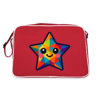 WPAP Polygon Kawaii Style Baby Star - Retro Bag - red/white - Back