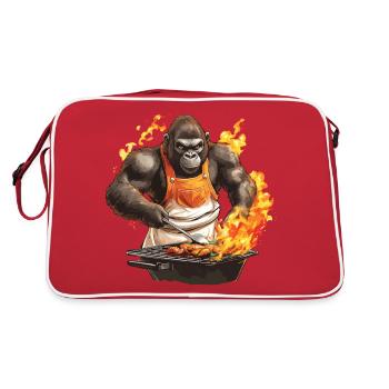 Grillades Grilla Griller Gorilla BBQ Drôle Drôle Drôle - Sac Retro - rouge/blanc - Dos