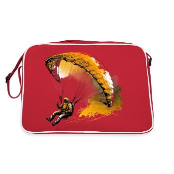 Flying high, paragliding - Retro Bag - red/white - Back