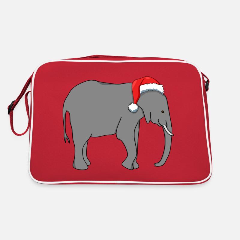 Elephant with Santa hat Retro Bag