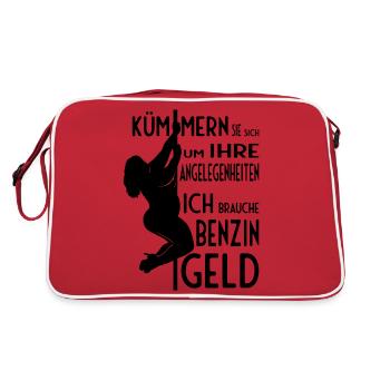 Kümmern Sie sich um Ihre Angelegenheiten - Retro Tasche - Rot/Weiß - Hinten