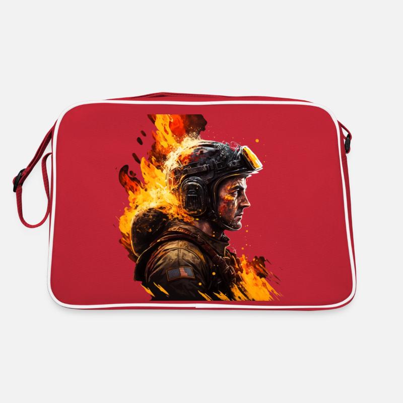 Firefighter - show your support - Retro Bag - red/white
