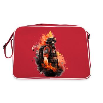 Heroes in Uniform: Fireman - Retro Bag - red/white - Back