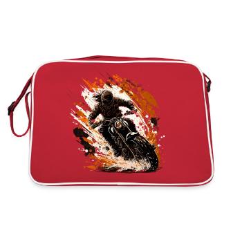 Born for dirt biking: motocross motif - Retro Bag - red/white - Back