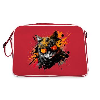 Cat badboy: show who's boss! - Retro Bag - red/white - Back