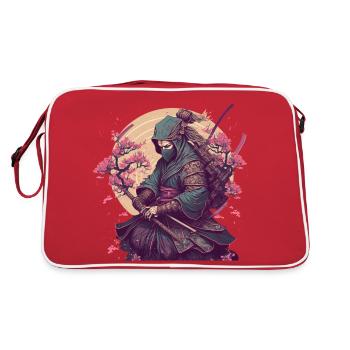 assassin silencieux, ninja japonais - Sac Retro - rouge/blanc - Dos