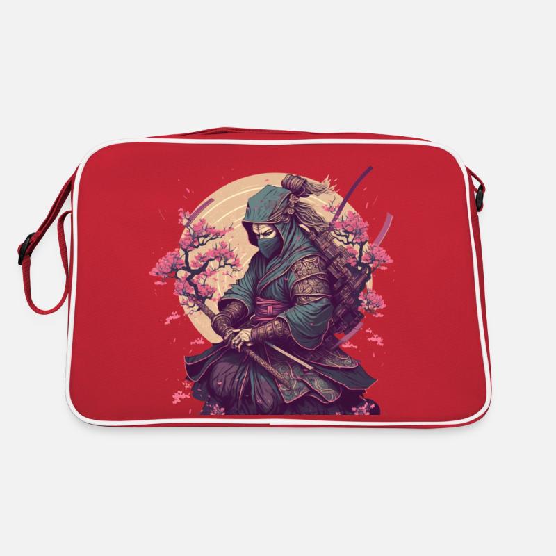 silent assassin, Japanese ninja Retro Bag