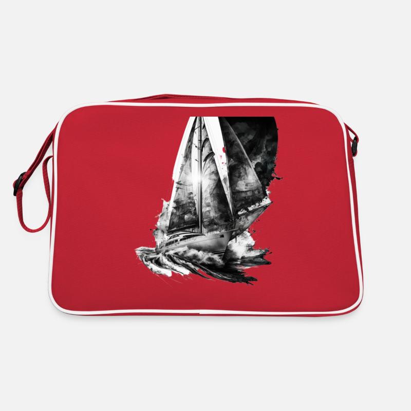 The fight against wind and waves, sailboat Retro Bag