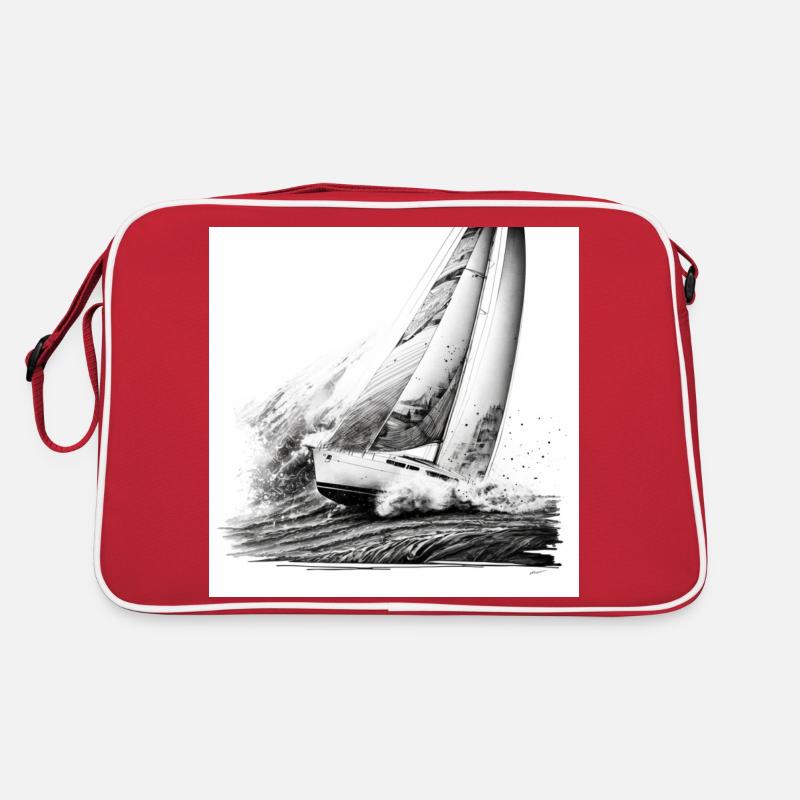 The fight against wind and waves, sailboat Retro Bag