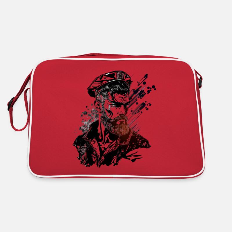 Adventure on the high seas, sailor sailing ship - Retro Bag - red/white